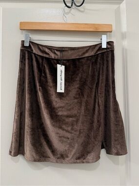 Pretty Garbage Brown Velvet Mini Skirt